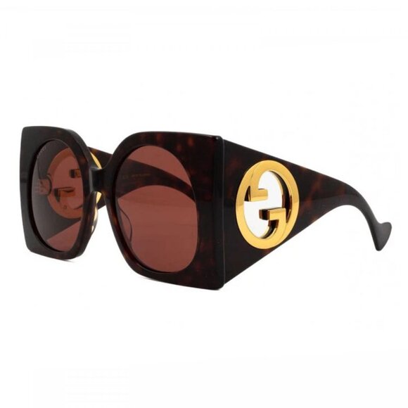 NEW GUCCI BROWN OVERSIZED SUNGLASSES GUCCI - Picture 1 of 3